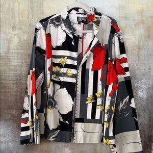Berer collection Floral Blazer Cotton Sz XXL